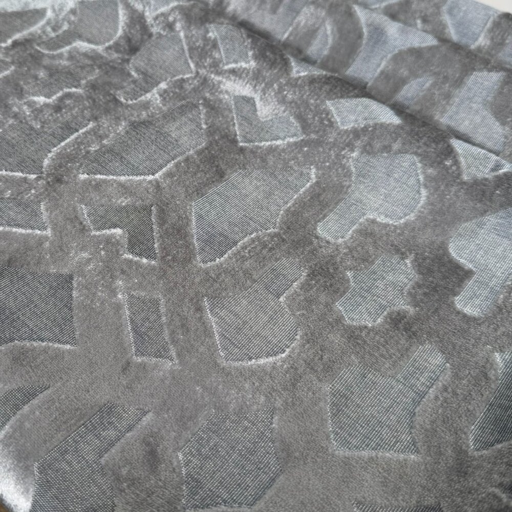 Rodeo Home Silver Geometric Velvet Pillow Covers — Set of 3, 18" Square - Picture 3 of 8